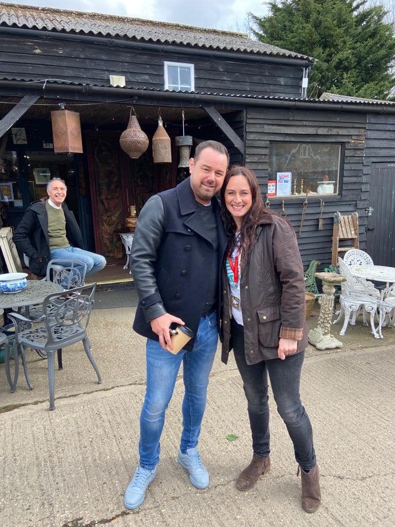 Danny Dyer with Battlesbridge dealer Clare Wade Danny Dyer with Battlesbridge dealer Clare Wade