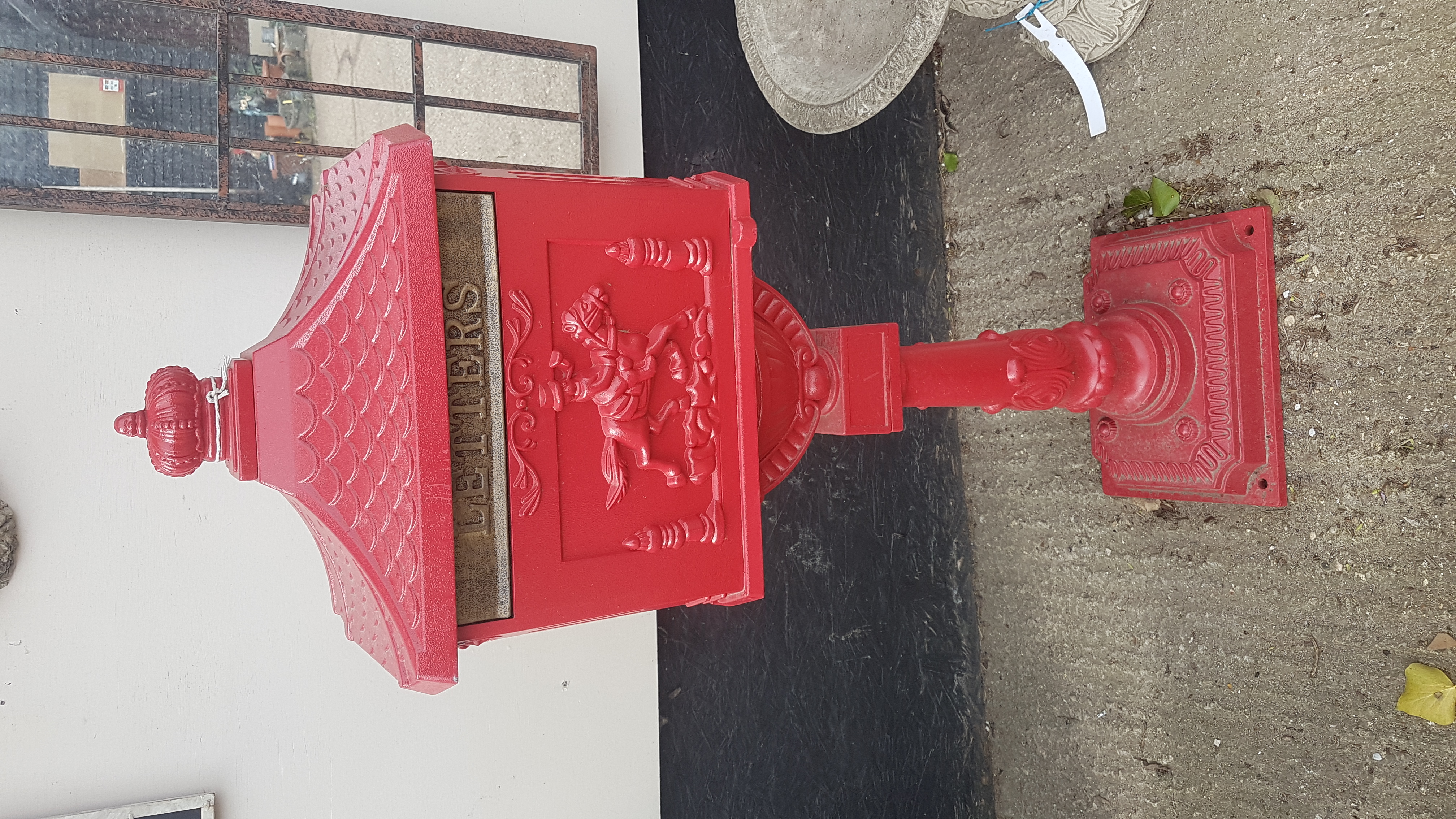 Red Aluminium Post Box