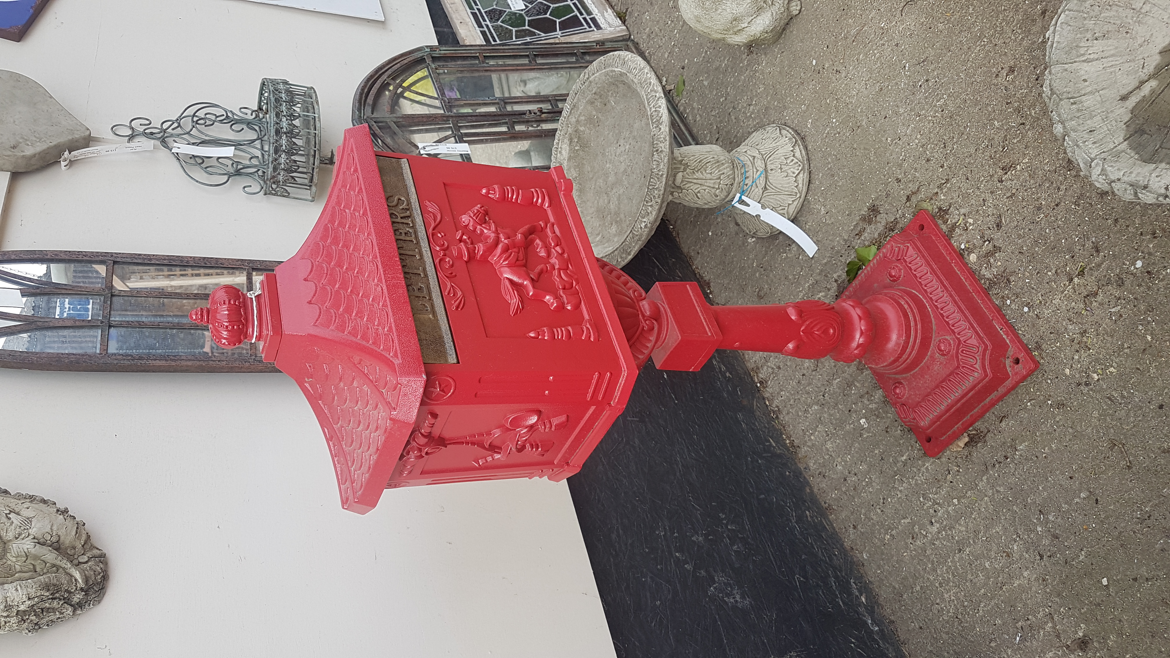 Red Aluminium Post Box